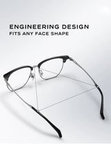 CAPONI Original Designer Men Glasses Frames Pure Titanium  Business Eyewear Anti Blue Light Multifunctional Frame Glasses J23615