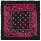 Black Hip Hop Bandana Kerchief Unisex Hair Band Neck Scarf Paisley Headwear Wrist Hairwrap Square Scarves Print Handkerchief