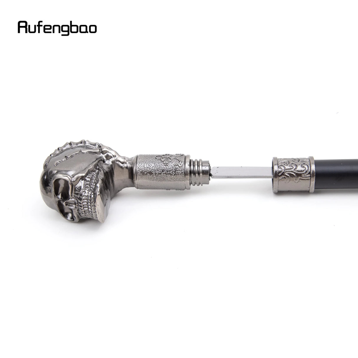 Skull Head Big Tooth Steampunk Walking Stick with Hidden Plate Self Defense Fashion Cane Plate Cosplay Crosier Stick 93cm