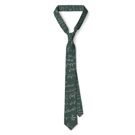 Mathematical Equation Printed Tie Men's Fashion all-Match Personality Casual Necktie 8 Cm Wide Tie Wedding Party Accessories