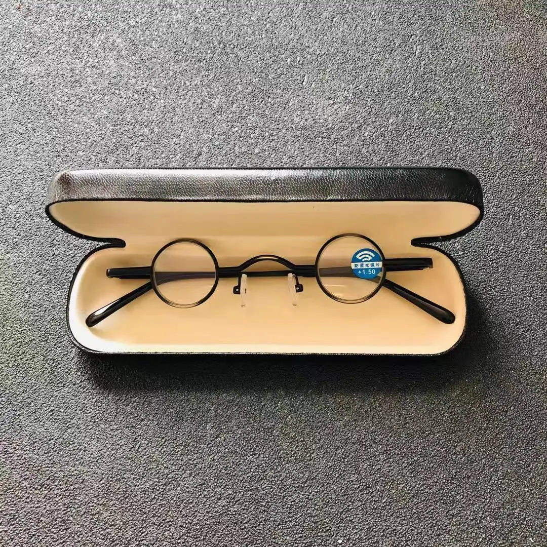 cubojue small round reading glasses +100 +150 +200 +250 +300 glass lens narrow nerd spectacles eyeglasses frames