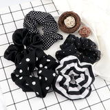 3/5PCS Black White Elastic Hair Bands for Girls Simple Basic Headband Women Rubber Band Hair Accessories Holder Scrunchies Gifts