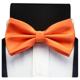 GUSLESON Silk Solid Pre-tied Bow Tie for Men Purple Black Yellow Double Fold Bow ties Waterproof Wedding Business Bowtie