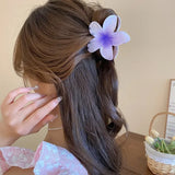 Hot Bohemia Gradient Colorful Acrylic Egg Flowers Hair Claw Clips For Women Beach Forest Style Sweet Headwear New Accessories