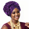 Fashion Women Elastic Ruffle African Turban Cap Lady Head Wraps Nigeria Wedding Auto Gele Headtie Party Headgear Headwear Hat