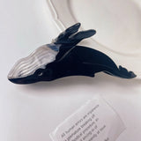 Muweordy Blue Whale Hair Claw Acetate Hair Clips For Women Popular Hair Catches Animal Hair Clip Cute Sea Creature Claw Clips