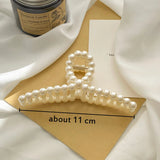 5pcs/set Korean Imitation Pearl Hairpins Geometric Hair Claws Bath Large Catch Clip Shark Clip Back Head Women Hair Accessories