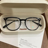 0 ~ -6.0 Myopia Glasses  Blue Light Resistant Flat Glasses Oval Resin Lenses Men Computer Optical Eyeglasses Unisex