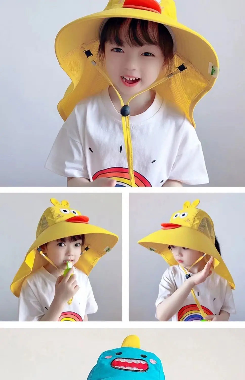 Kid Hat Summer Cap Sun Kindergarten Children UV Protection Baby Boys Girls Sun Caps Going Out Beach  Large Brim Fisherman  M9