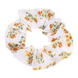 Women Lady Female Flower Hair Accessories LatticePrint Elastic Hairs Ties Yellow Scrunchies Hair Rope Girls Headwear