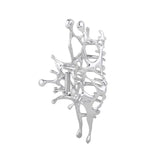 Geometric Claw Clips Women Large Metal Silver Color Korean Fashion Shark Hair Clips Girls Grab Clamps Hair Accessories