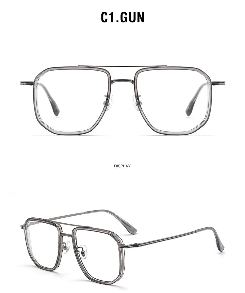 Vintage Titanium Eyeglasses Frame Men Square Myopia Prescription Glasses Women Retro Optical Luxury Brand Glasses Frame Eyewear