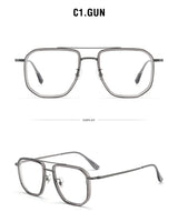 Vintage Titanium Eyeglasses Frame Men Square Myopia Prescription Glasses Women Retro Optical Luxury Brand Glasses Frame Eyewear