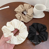 Newest Korean Woman French creases Elastics Hair Band Solid Color Scrunchies Hair Ties Ladies Ponytail Hold Hair Accessories