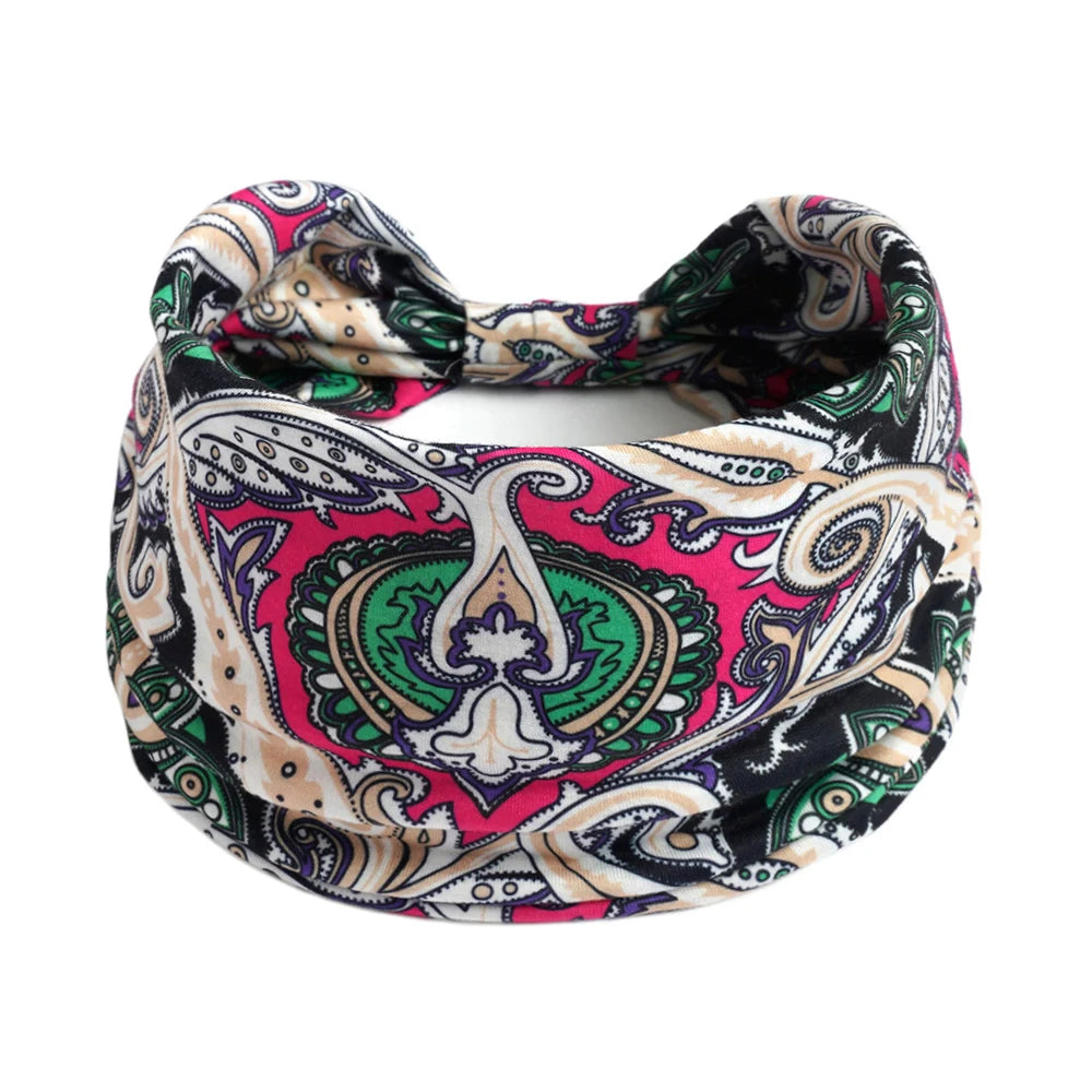 Women Hair Bands Headband Bohemian Sports Run Bandage Elastic Girl Wide Headband Print Wide Headwrap Headpiece Hairband Ladies