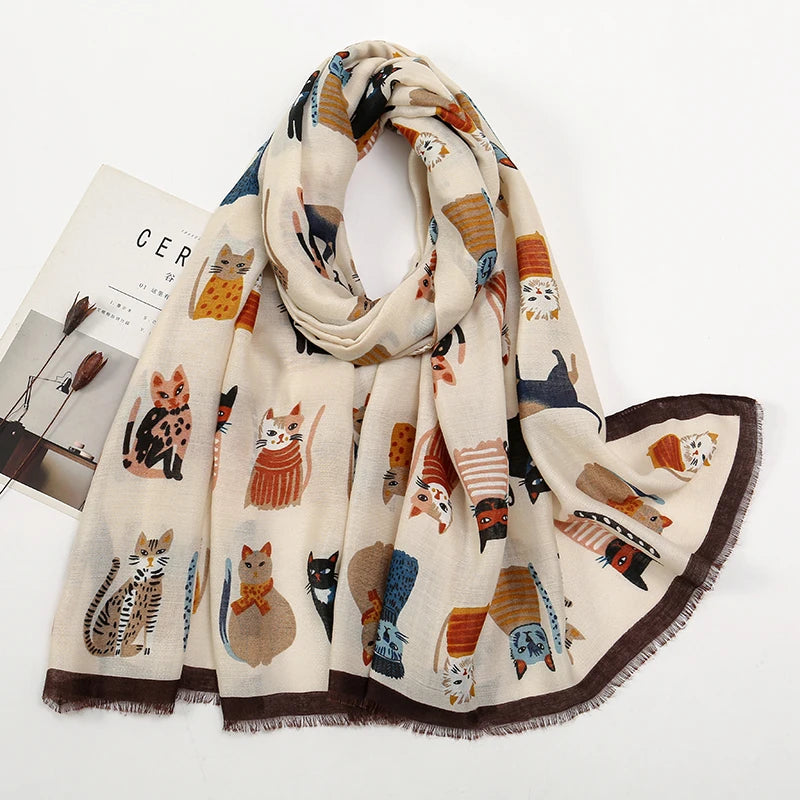 Fashion Printed Leopard Scarf Female Spring Muslim Women Hijab Scarves Tassel Large Size Headband Handkerchief Women's Bandana
