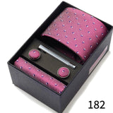 Men's Tie Gift Box With Neckties Handkerchiefs Cufflinks Tie Clips 6-Piece sets Group Business Wedding Festival Formal Ties