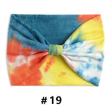 Tie Dye Headbands for Women Wide Turban Headwrap Knotted Vintage Hairbands Cotton Bandanas Bandage Headscarf Hair Accessories