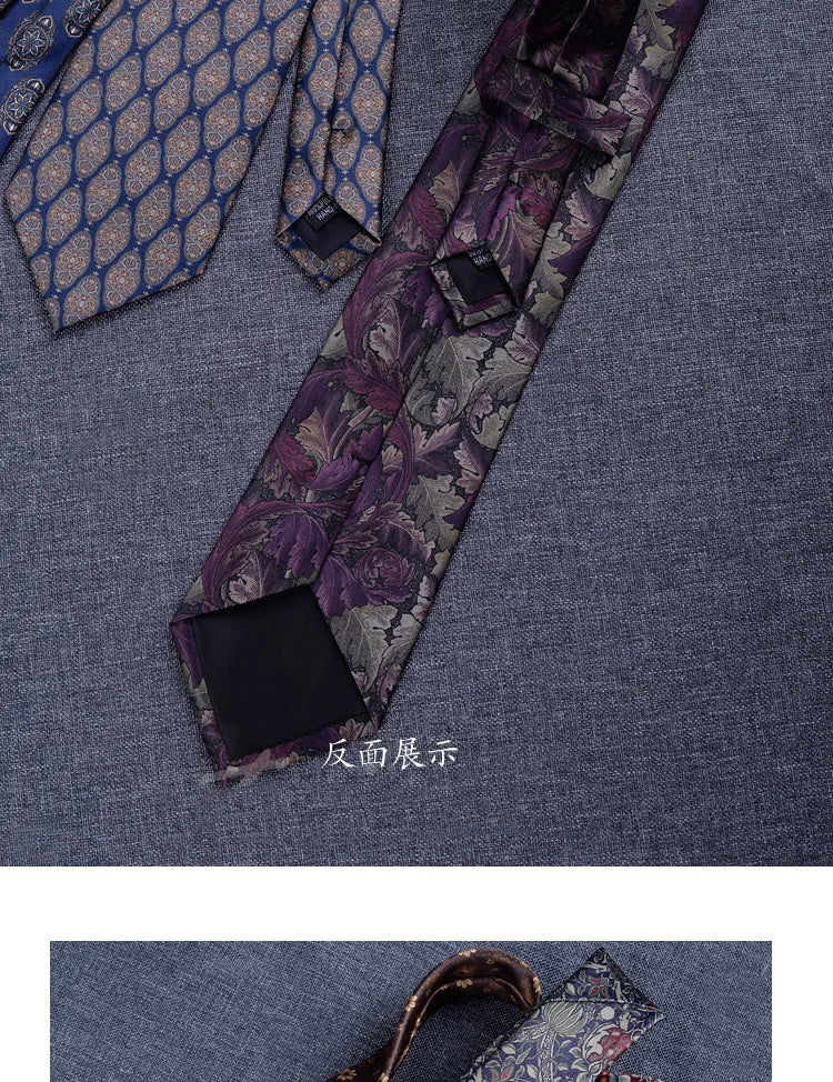 Fashion 8CM Wdith Brown Neckties Vintage Retro Flower Printed Ties For Adult Mens Casual Daily Neckwear Wedding Party Cravate