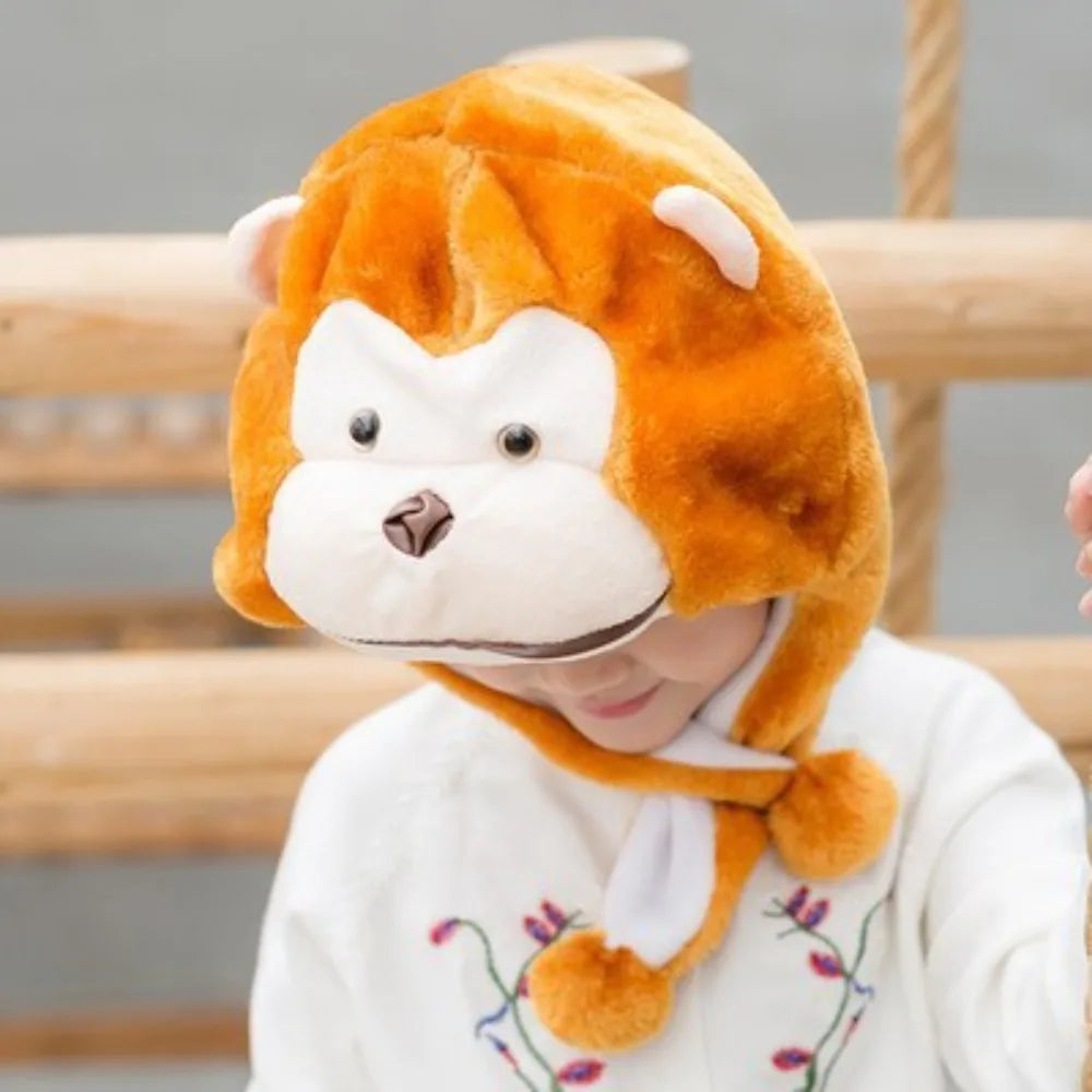 Cute Cosplay Costume Green Headgear Female Beanie Caps Cartoon Winter Autumn Hats Plush Hat Big Frog Eyes Hat Rabbit Bunny Ears