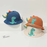 Cartoon Dinosaur Baby Fisherman Caps Korean Spring Summer Kids Outdoor Sun Hats For Boy Girl Casual Cute Kids Bucket Hats