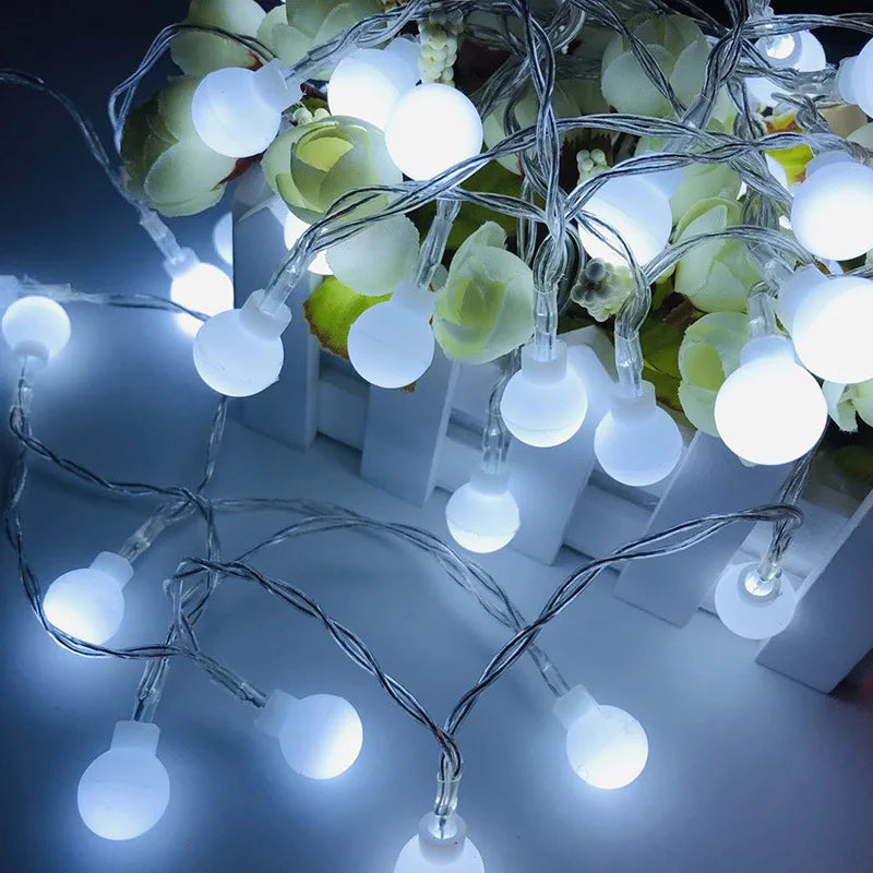 LED Light String Fairy Bubble Ball Light Festive Light Garland EU/US  Plug Indoor Christmas Wedding Outdoor Garden Decoration