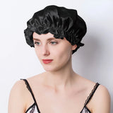Natural Silk Long Turban Thick Hair Bonnet Night Cap Turban For Sleeping Curly Hair Silk Bonnet For Sleep Elastic Silk Hair Wrap