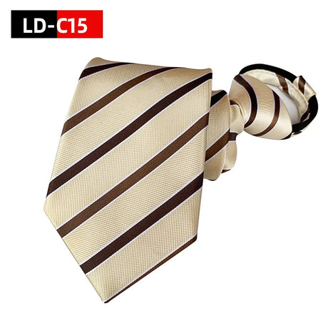 Zipper Tie Men Bridegroom Wedding Necktie Lazy Pre-tied Ties Striped 8cm Hot Sell Style Zipper Necktie For Men Women Wholesale