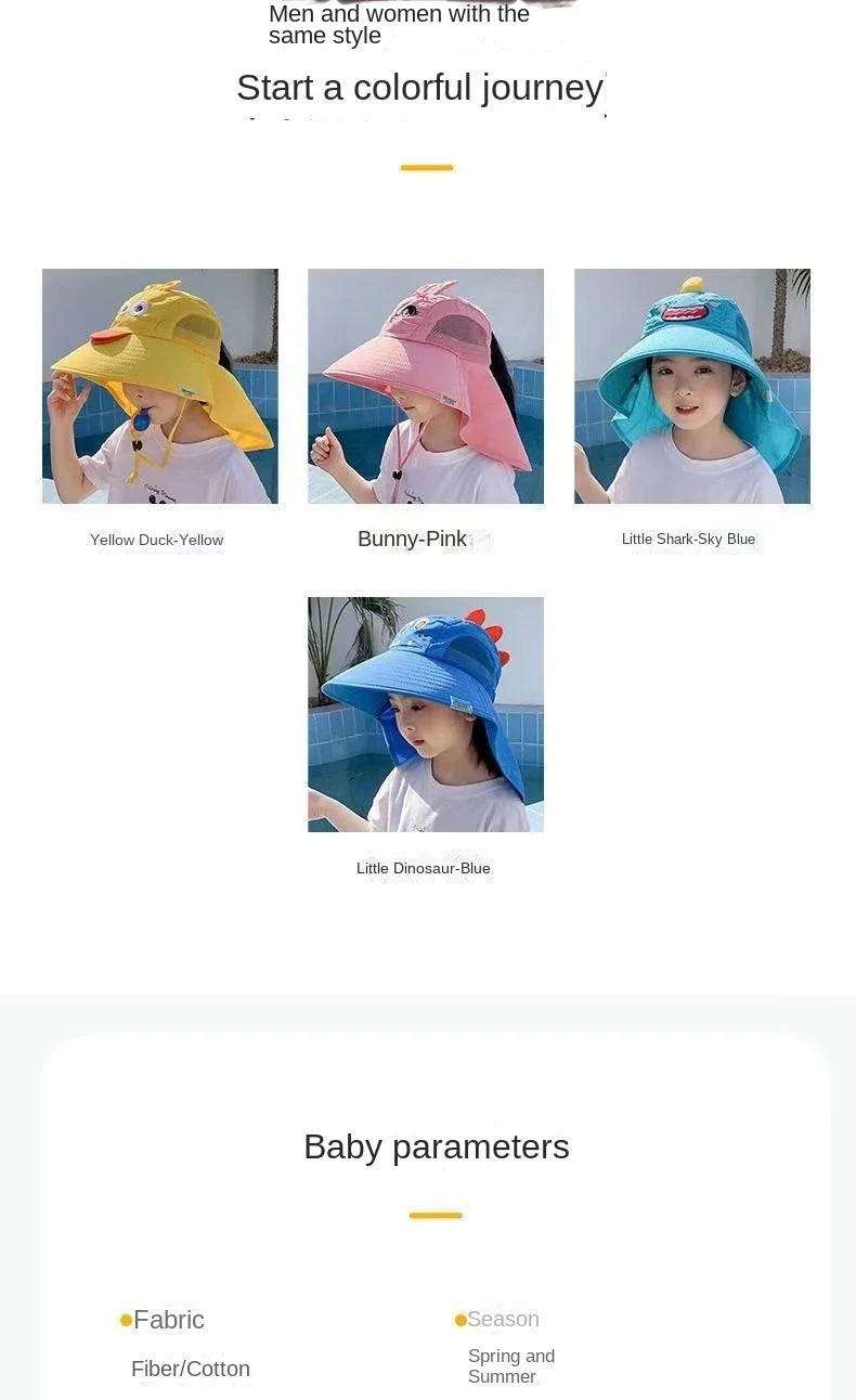 Kid Hat Summer Cap Sun Kindergarten Children UV Protection Baby Boys Girls Sun Caps Going Out Beach  Large Brim Fisherman  M9