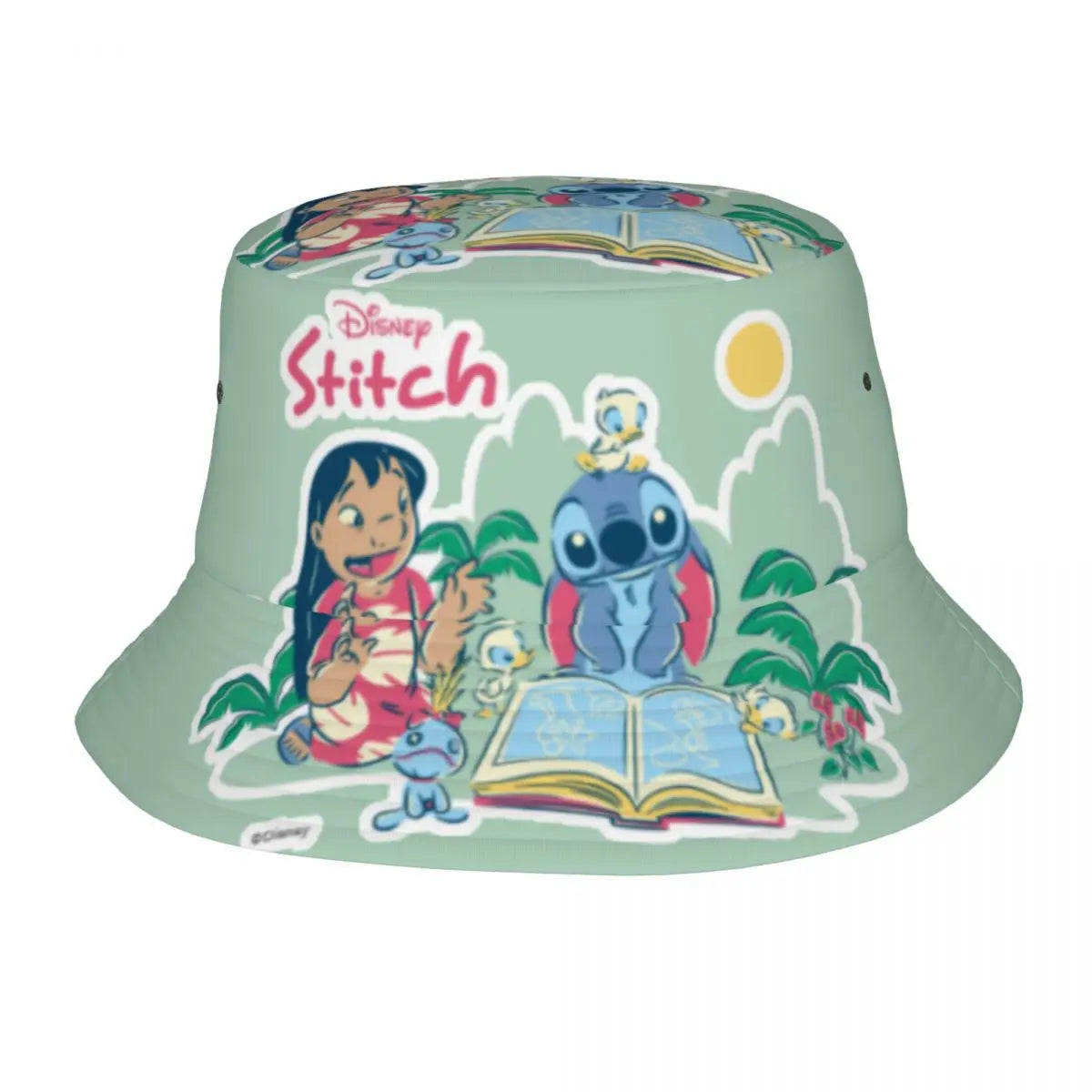 Unisex Kawaii Bucket Hats Funny Stitch Cartoon Accessories Bob Hat For Beach Headwear Lightweight