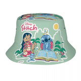 Unisex Kawaii Bucket Hats Funny Stitch Cartoon Accessories Bob Hat For Beach Headwear Lightweight