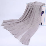 Women Cotton Linen Scarf Shawl Hijab Muslim Long Headscarf Scarves Head Wraps Solid Scarves Female Plain Head Scarf 180*55cm