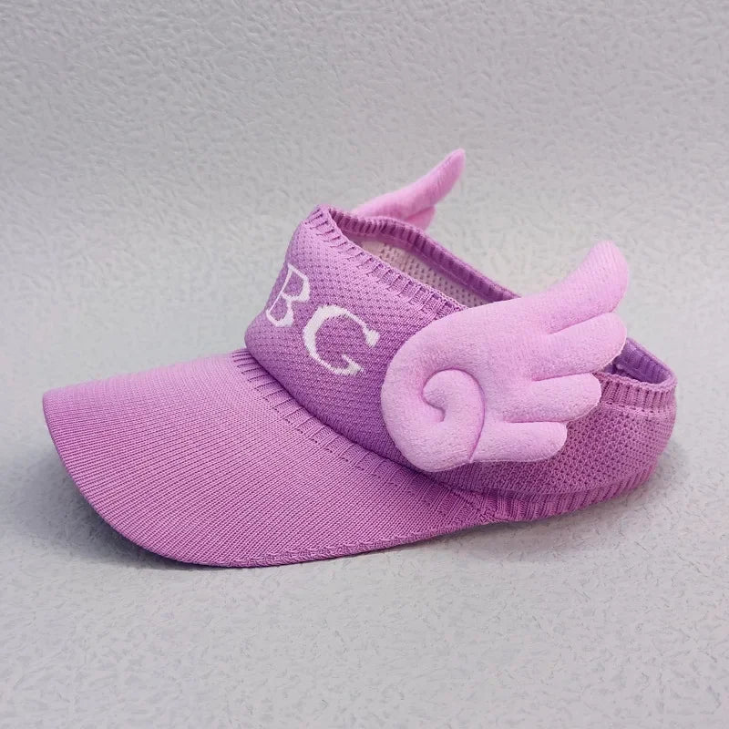 2023 New Kids Sun Hats Children Summer Visors Cute Rabbit Wings Bunny Hat Summer Hat for Kids Boys Girls Hats 3-12years Old