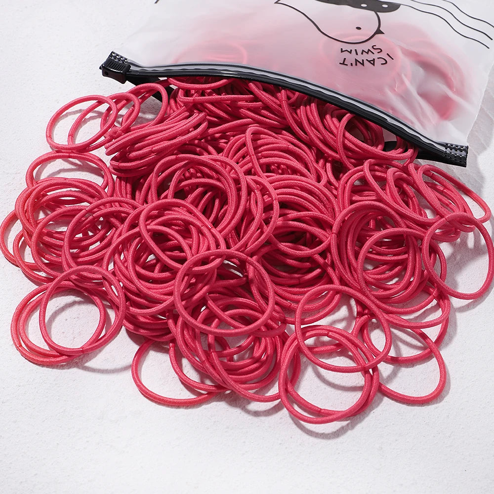 50PCS Macaron Rubber Band Hairband Headband High Elastic Durable Hair Ring Tied High Ponytail Women's Kids Hair Headwear