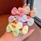 New 6Pcs/Set Children Headbands Flower Hair Ring Sweet Cute Ponytail Hair Band Little Girl Braided Towel Ring Hair Accessories