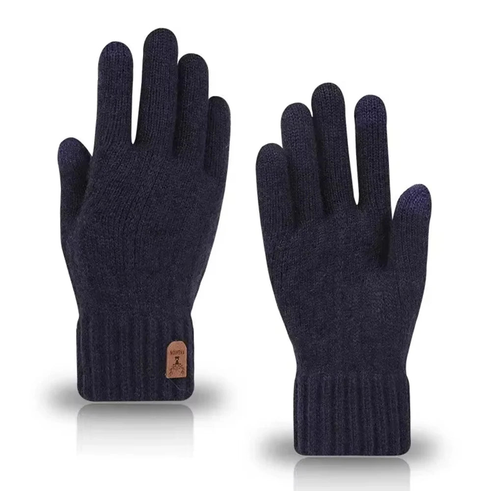 Winter Warm Gloves for Men and Women, Touchscreen Thickened Knitted Gloves, Outdoor Cycling Sports, Cold resistant Gloves