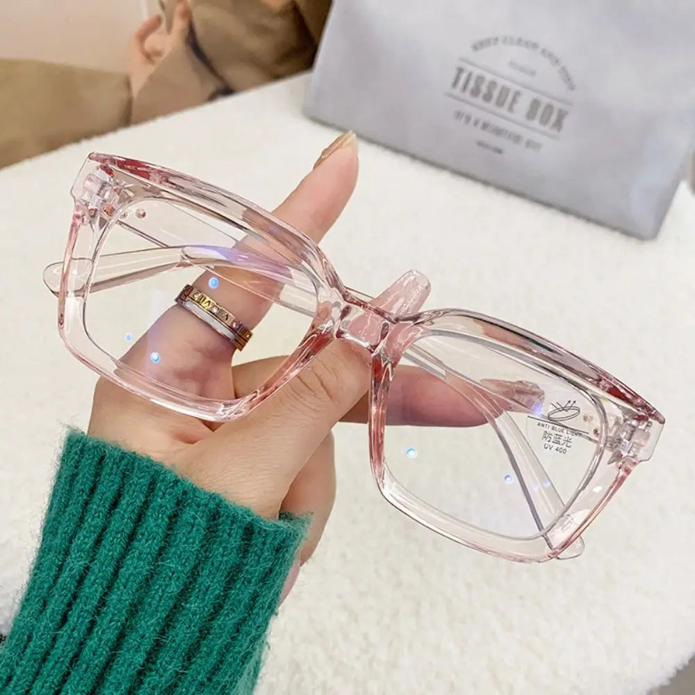 Oversized Square Glasses Women Large Frame Transparent Eyeglasses Anti Blue Light Glasses Over-the-counter Lenses and Glasses