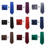 Corbata de marca de moda hecha a mano, sólida, con pañuelo y gemelos, para hombre, corbata, traje, camisa, accesorios de boda, regalos para hombre.