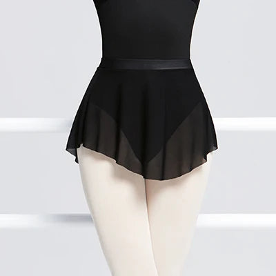 Women Ballet Skirts Dance Short Skirts High Slit Skirt Ballerina Adult Teen Ballet Dancing Dress Soft Mesh Elastic Dance Skirt