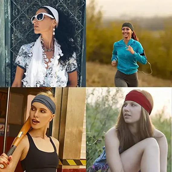 1PCS Women Headband Solid Color Twist Cotton Wide Turban Knitted Cotton Sport Yoga Hairband Twisted Knotted Headwrap