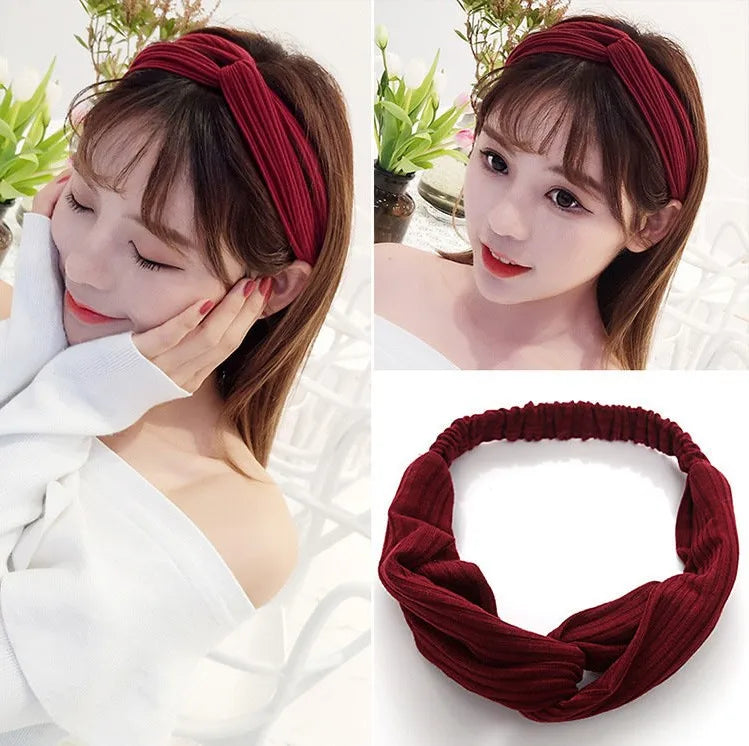 Cross elastic headband chiffon silk headband ladies headband hair accessory sports face wash