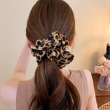 High Elastic Leopard Elastic Hair Bands Simple Vintage Hair Rope Ties Scrunchie Large Headwear Girls Women Hair Accessories