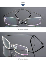 Titanium Alloy Ultra-Elastic Frameless Metal Glasses Frame for Men and Women, Rimless Myopia Prescription Glass Frames FJ868