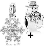 Buipoey 2pcs/lot Christmas Red Cane Gingerbread Man Charm Snowman Santa Beaded Sock Pendant DIY Beacelets jewelry Accessory Gift