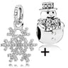 Buipoey 2pcs/lot Christmas Red Cane Gingerbread Man Charm Snowman Santa Beaded Sock Pendant DIY Beacelets jewelry Accessory Gift