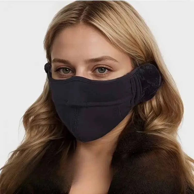 2-piece set of winter outdoor warm ear protection masks for men and women elastic anti cold and windproof plush masks