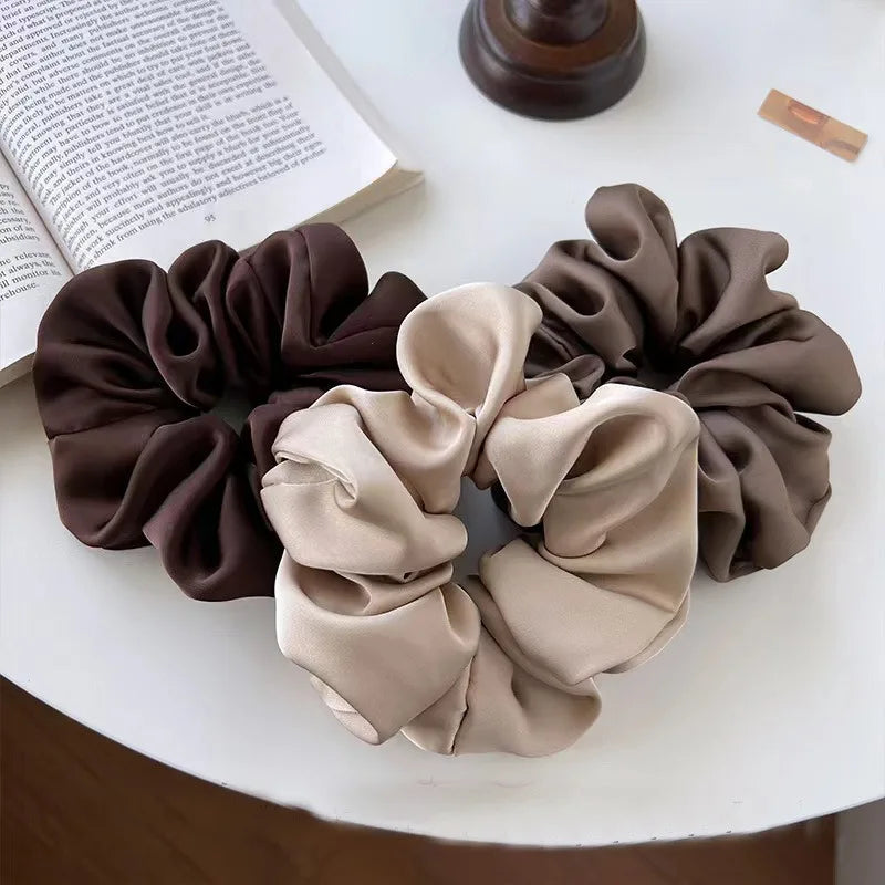 1pcs Women Silk Satin Scrunchies Korean Ladies Girls Korean Elastics Hair Band Ponytail Hold Hair Tie Satin Hair Accessories