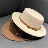 White Flat Top Fedora Hat Round Top Winter Hat 6cm Men's and Women's Felt Fashion Jazz Wholesale шляпа женская