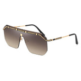 49245 One Lens Sunglasses Rimless Oversized Men Women Fashion Shades UV400 Vintage Glasses
