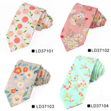 New Floral Tie For Men Women Skinny Cotton Neck Tie For Wedding Casual Mens Neckties Classic Suits Flower Print Neck Ties Cravat